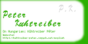 peter kuhtreiber business card